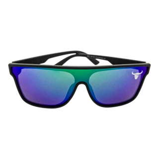Poderoso black frame blue green lens