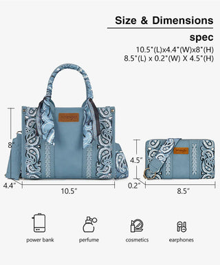 Wrangler Western Desert Paisley Tote Bag
