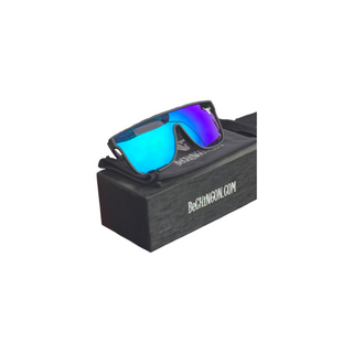 Poderoso black frame blue green lens
