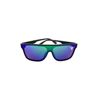 Poderoso black frame blue green lens